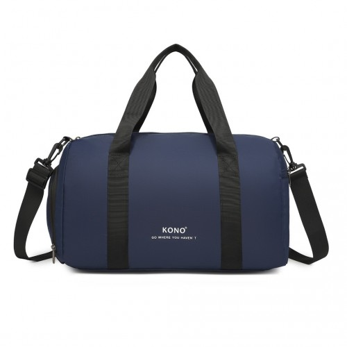 Waterproof Duffel Bag Lightweight Sports Gym Bag With Shoes Compartment - Navy