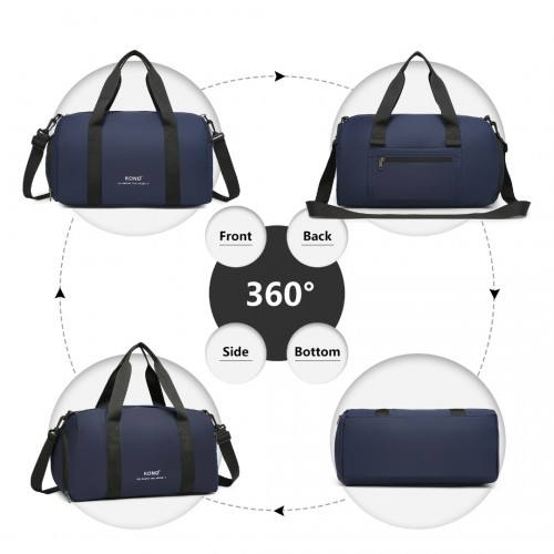 Waterproof Duffel Bag Lightweight Sports Gym Bag With Shoes Compartment - Navy